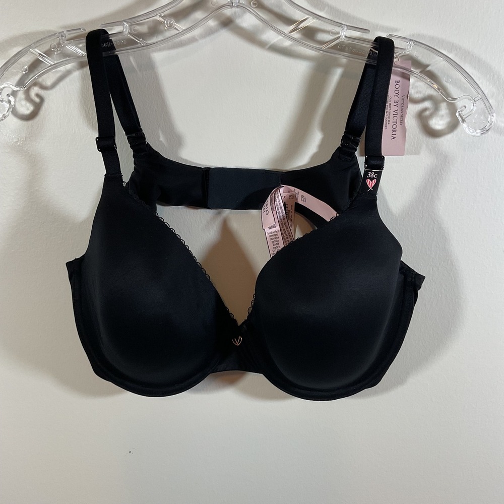 Victoria Secret Body by Victoria Lined Perfect Coverage Bra Black 38C NWT